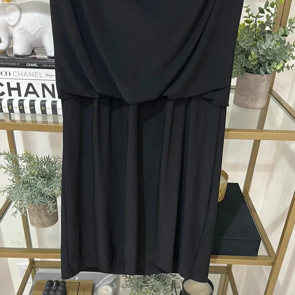 WHBM Draped Black Mini Dress